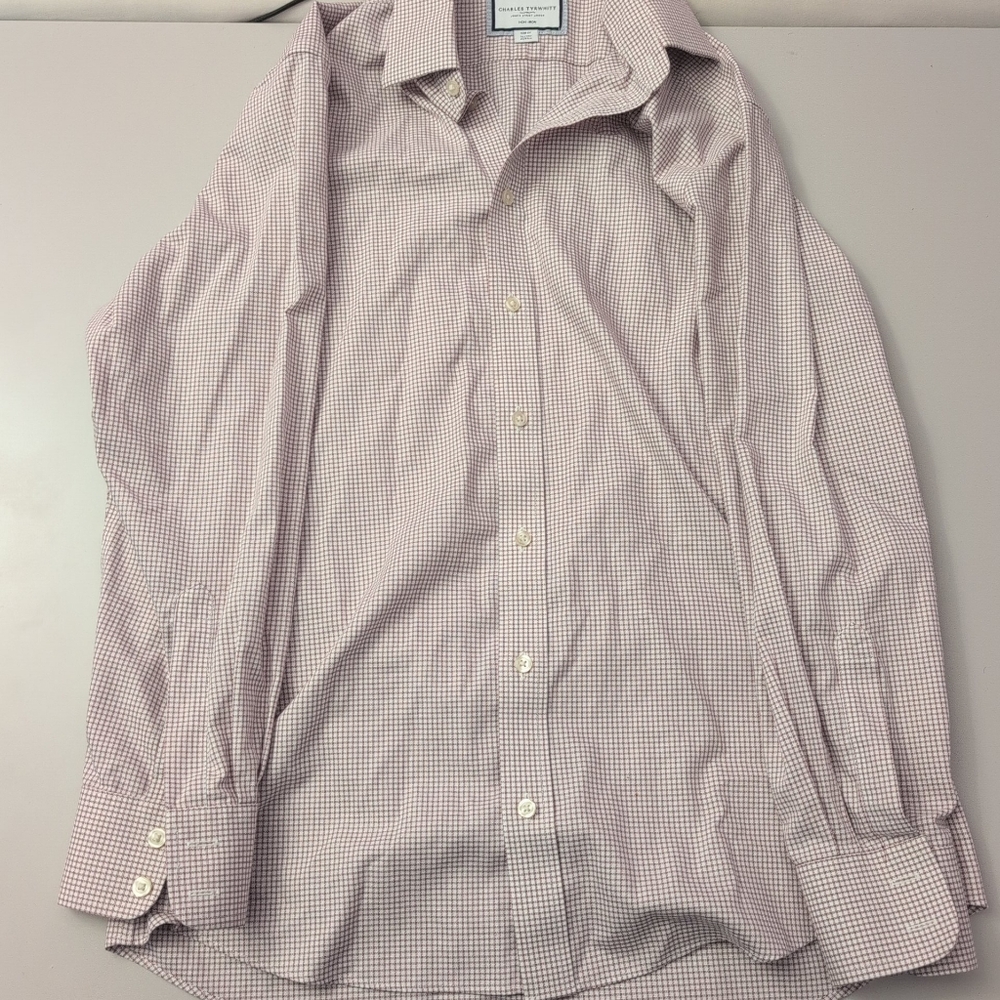 Charles Tyrwhitt Men's Long Sleeve Shirt 2pc, Luxury And Non Iron 16/33in